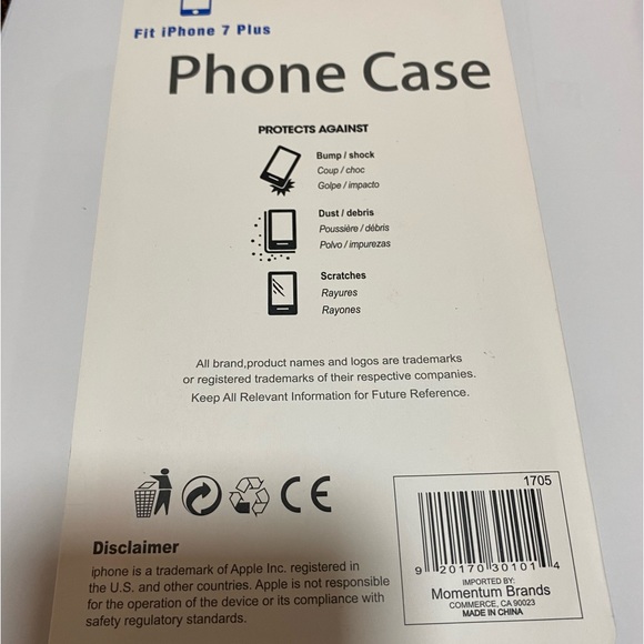 iPhone 7 Plus Case - Clear with Abstract Black Design NIB - Picture 2 of 2